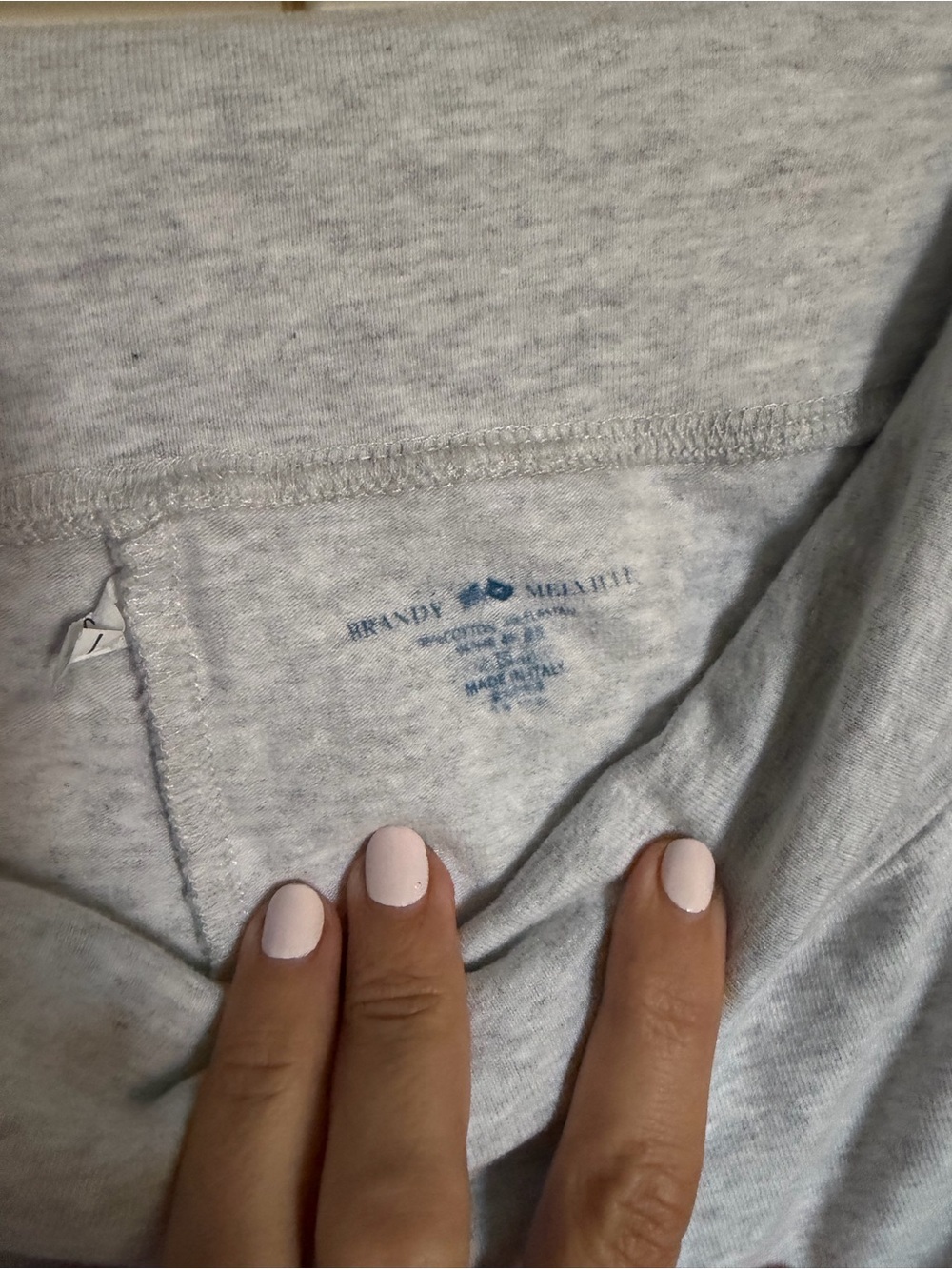NWOT Brandy Melville Cotton Light Gray Wide Leg Foldover Pants Fit Like Small - Picture 4 of 4